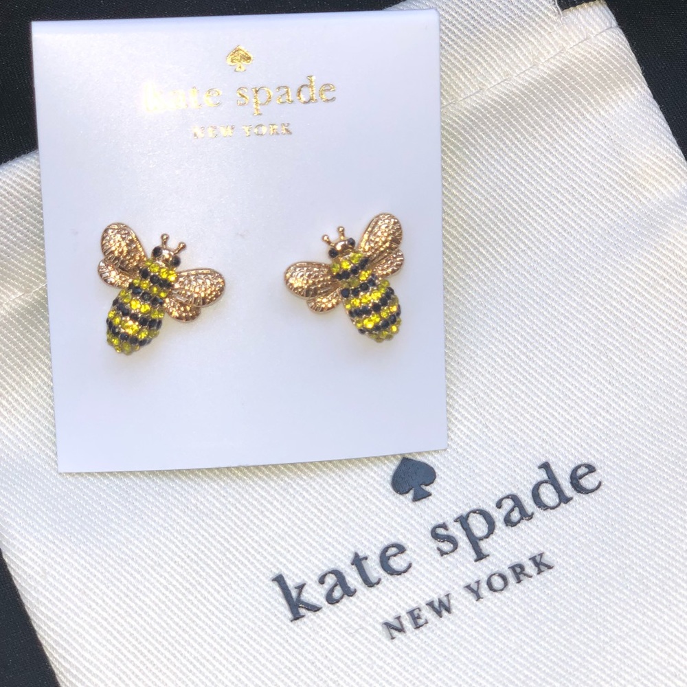 NWT Kate Spade NY Pave Bee Stud Earrings